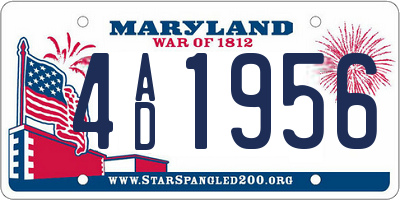 MD license plate 4AD1956