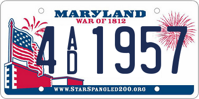 MD license plate 4AD1957
