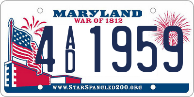 MD license plate 4AD1959