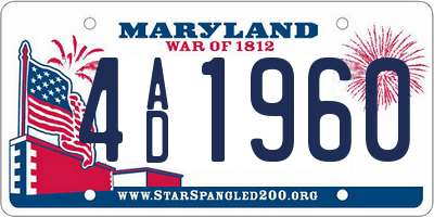 MD license plate 4AD1960