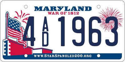 MD license plate 4AD1963