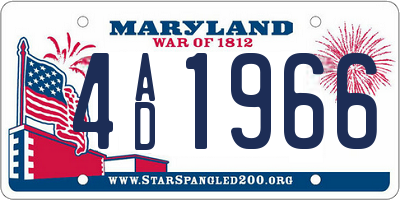 MD license plate 4AD1966