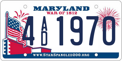 MD license plate 4AD1970