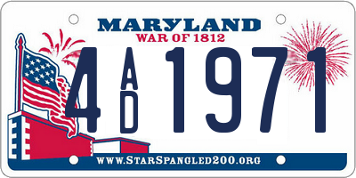 MD license plate 4AD1971