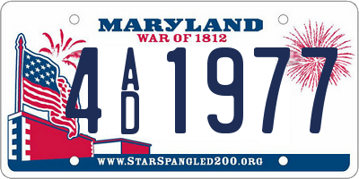 MD license plate 4AD1977