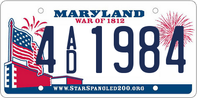 MD license plate 4AD1984