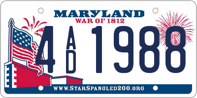 MD license plate 4AD1988