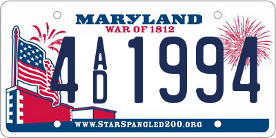 MD license plate 4AD1994