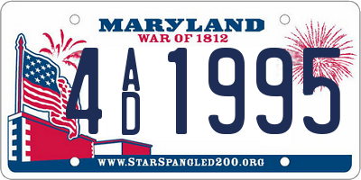 MD license plate 4AD1995