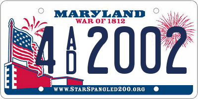 MD license plate 4AD2002