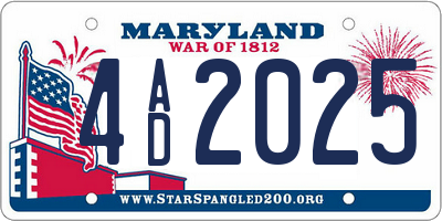 MD license plate 4AD2025