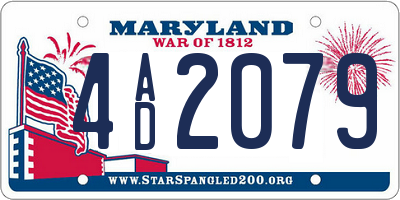 MD license plate 4AD2079
