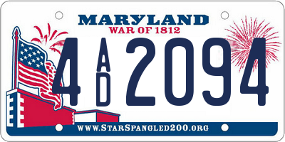 MD license plate 4AD2094