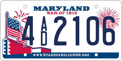 MD license plate 4AD2106