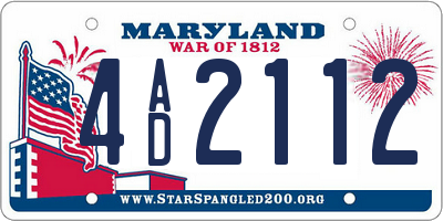 MD license plate 4AD2112