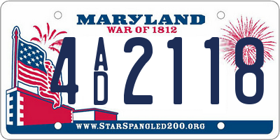 MD license plate 4AD2118
