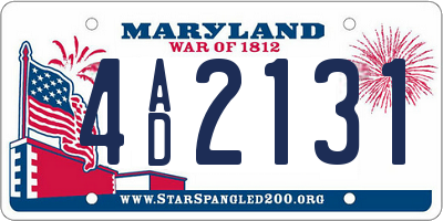 MD license plate 4AD2131