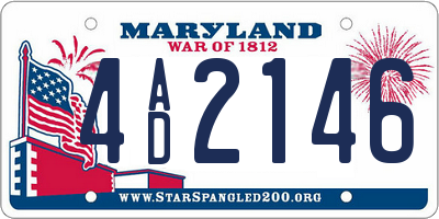 MD license plate 4AD2146