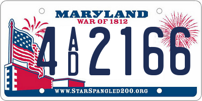 MD license plate 4AD2166