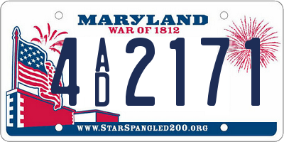 MD license plate 4AD2171