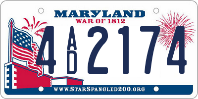 MD license plate 4AD2174