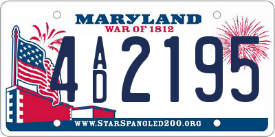 MD license plate 4AD2195