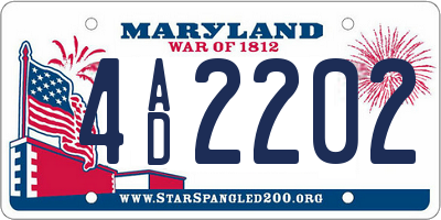 MD license plate 4AD2202