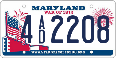MD license plate 4AD2208