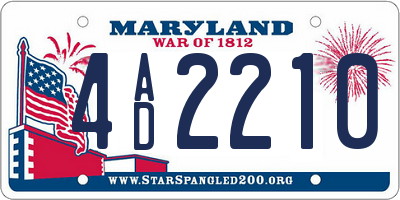 MD license plate 4AD2210