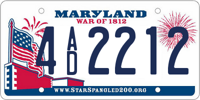 MD license plate 4AD2212