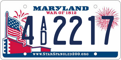 MD license plate 4AD2217