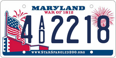 MD license plate 4AD2218