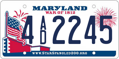 MD license plate 4AD2245