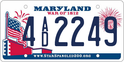 MD license plate 4AD2249