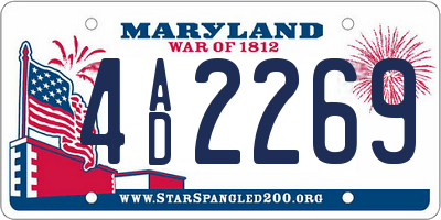 MD license plate 4AD2269