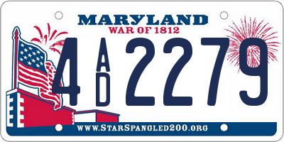 MD license plate 4AD2279