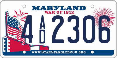 MD license plate 4AD2306