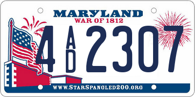 MD license plate 4AD2307