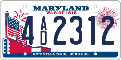 MD license plate 4AD2312
