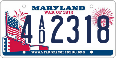 MD license plate 4AD2318