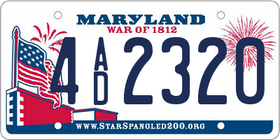 MD license plate 4AD2320