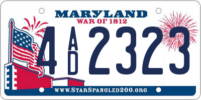 MD license plate 4AD2323