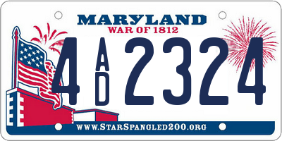 MD license plate 4AD2324