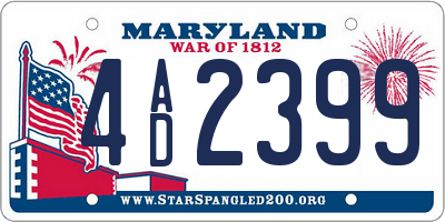 MD license plate 4AD2399