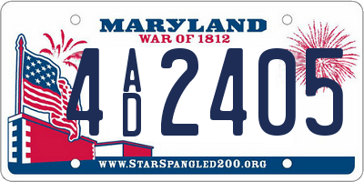 MD license plate 4AD2405