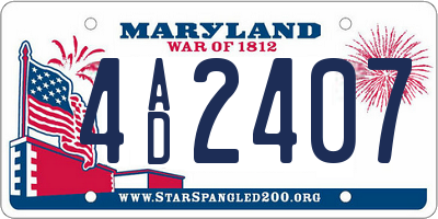 MD license plate 4AD2407