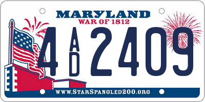 MD license plate 4AD2409
