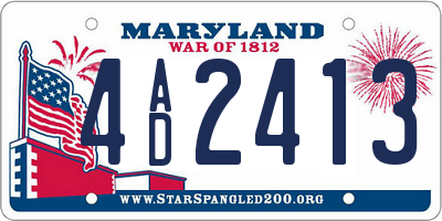 MD license plate 4AD2413