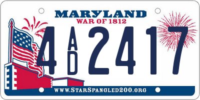 MD license plate 4AD2417