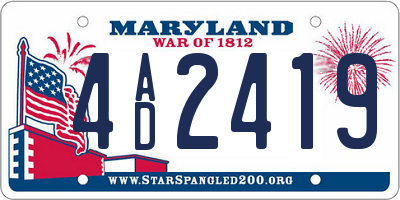 MD license plate 4AD2419